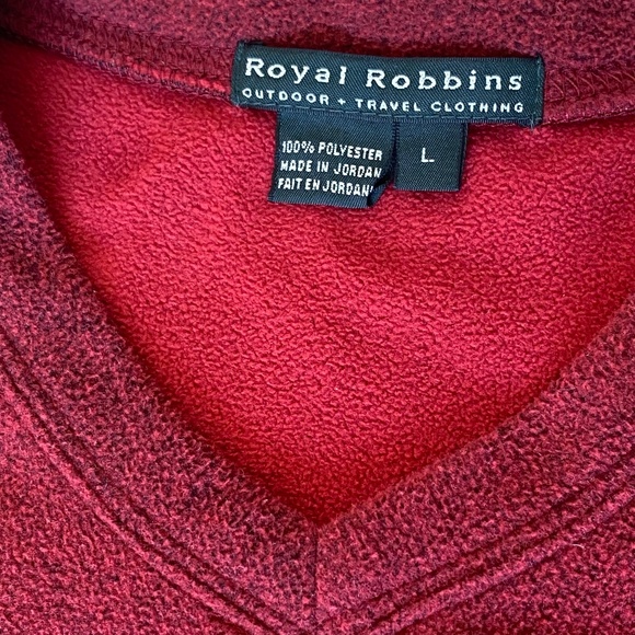 Royal Robbins long sleeve v-neck fleece pullover red large - Picture 13 of 15